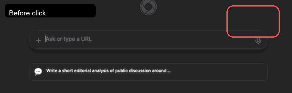 Focused before-and-after crop from the automated VisionVoice test showing the composer before click and then in Listening mode with the microphone active