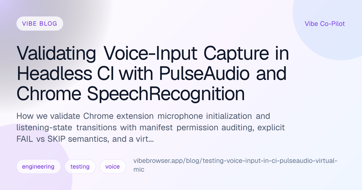 Validating Voice-Input Capture in Headless CI with PulseAudio and ...