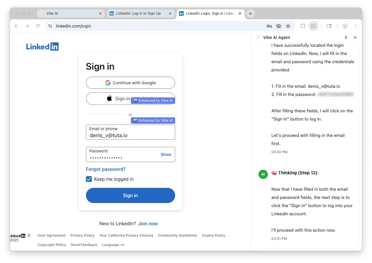 LinkedIn profile extraction and automation